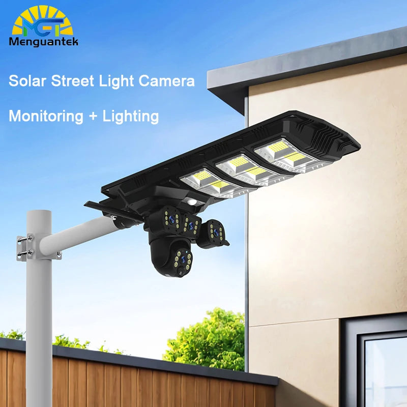 High Power HD 360-Degree No Dead Angle Weatherproof ABS Solar Garden LED Light IP65 Solar Street Light for Road Surveillance