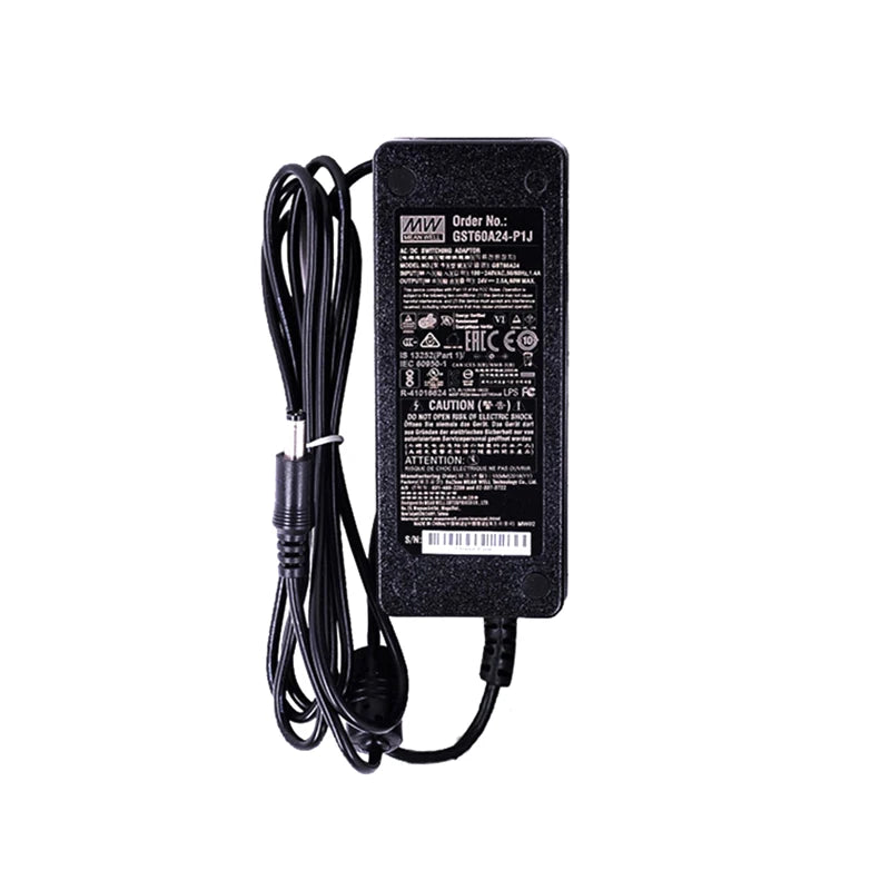 Mean Well GST60A24-P1J 24V 2.5A 60W Single Output DC Desktop Power Adapter Class I Energy Efficient