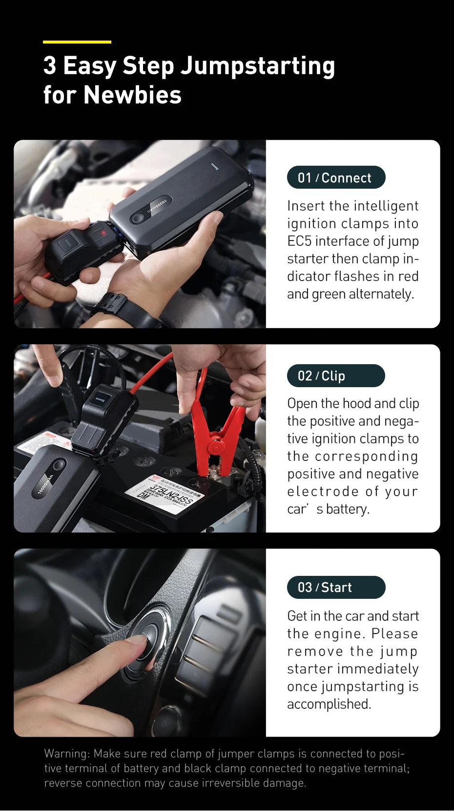 Baseus Car Jump Starter Power Bank 2000A / 1000A 12V Portable Battery Charger Auto 12V Emergency Booster Starting Device