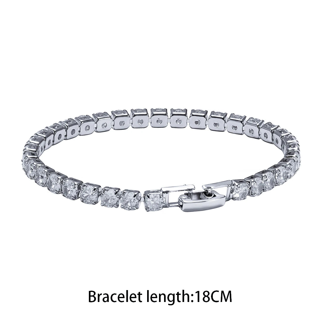 Trendy Classic Luxury Cubic Rhinestone Western Fashion Jewelry Women's 18K Gold Plated Brass Bracelet