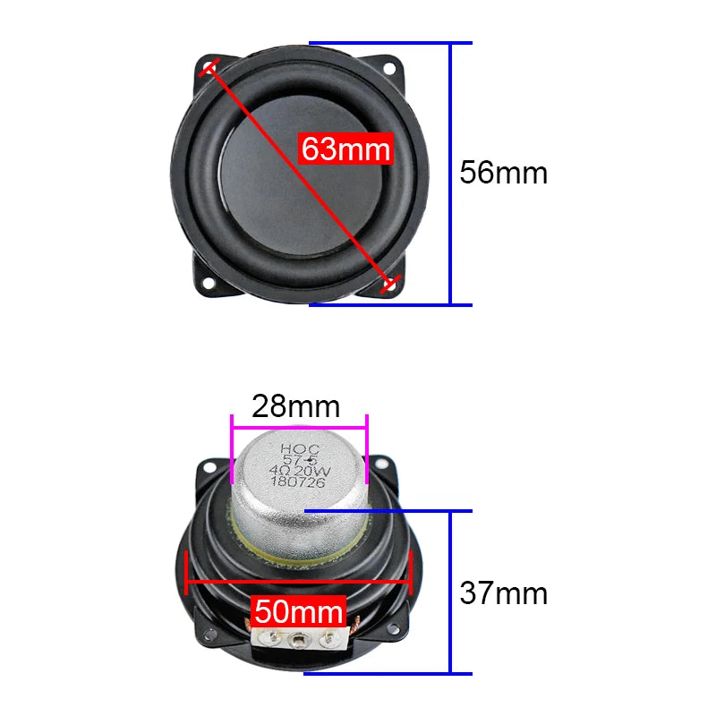 2 Inch Full Range Speaker 4OHM 20W Neodymium Tweeter Mid Bass Loudspeaker Built-in Type For Harman Kardon High-end Audio 2pcs