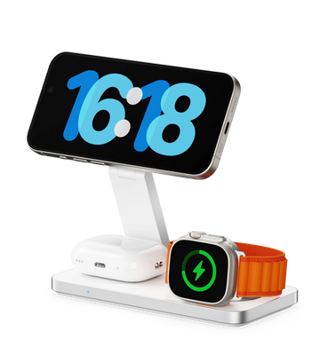 New Idea Portable Multifunctional 3 in 1 Wireless Charger for Smart Watch Power Banks Station for iphone 15 Custom Logo Foldable