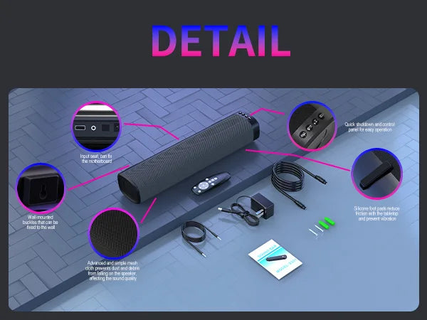 Nobel for Bluetooth Soundbar with Royal & Woofer USB Powered PC Speakers for Living Room Use