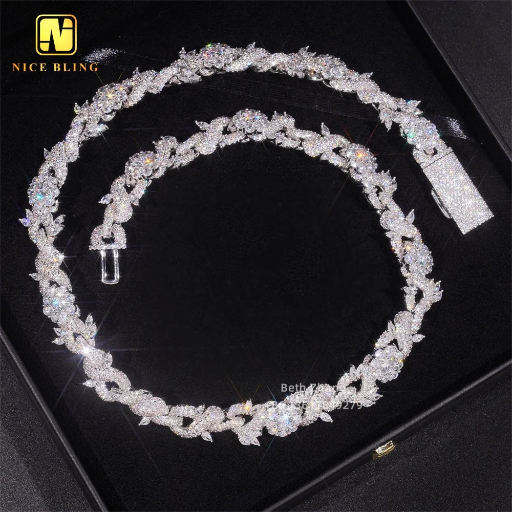 Custom Cuban Chains Fashion Hip Hop Jewelry 15mm Brass CZ Diamond Link Necklace Men Unique Design Cubic Zirconia Necklaces