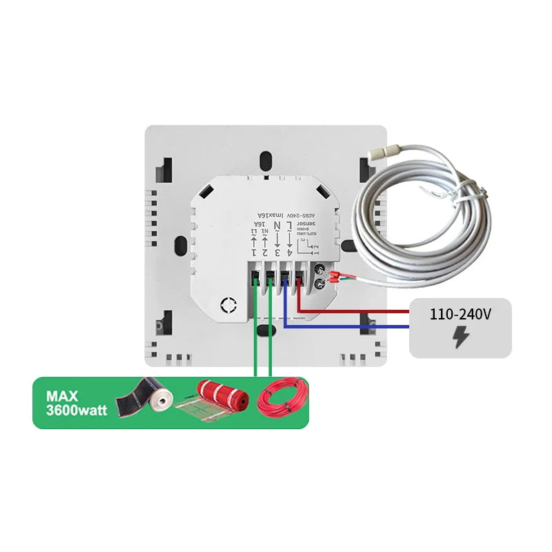 Wi-fi Water Floor Heating Thermostat for 16A Electric 3A Water Heating Gas Water Boiler Work with Alexa Yandex