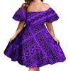 Off Shoulder Layered Ruffle Sleeve Tiered Twirl Dress Hawaiian Hibiscus Flower Printed Mini Dress Vestidos Para Fiesta Hawaiana