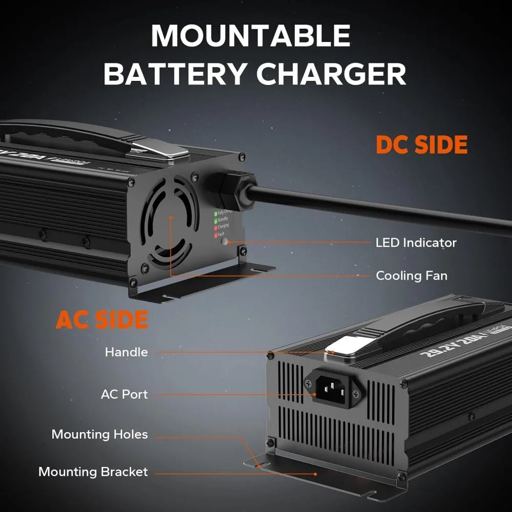 48V 5A Ebike Charger for Motorcycle Scooter 54.6V 58.8V Battery Charger Lead Acid LiFePo4 Lithium Battery Charger