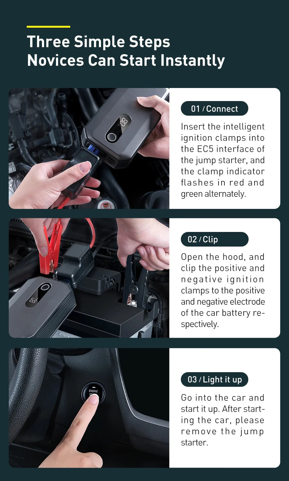 Baseus Car Jump Starter Power Bank 2000A / 1000A 12V Portable Battery Charger Auto 12V Emergency Booster Starting Device