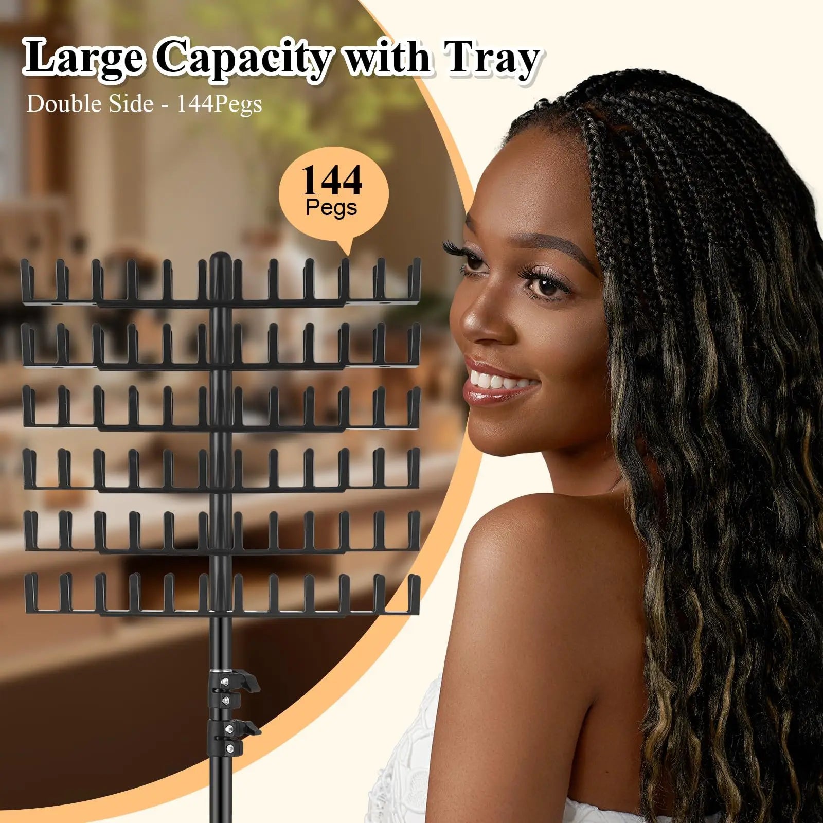 Factory Cheaper Foldable Adjustable Braiding Hair Rack Stand Precision-Made China Hair Storage Hair Extension Holder