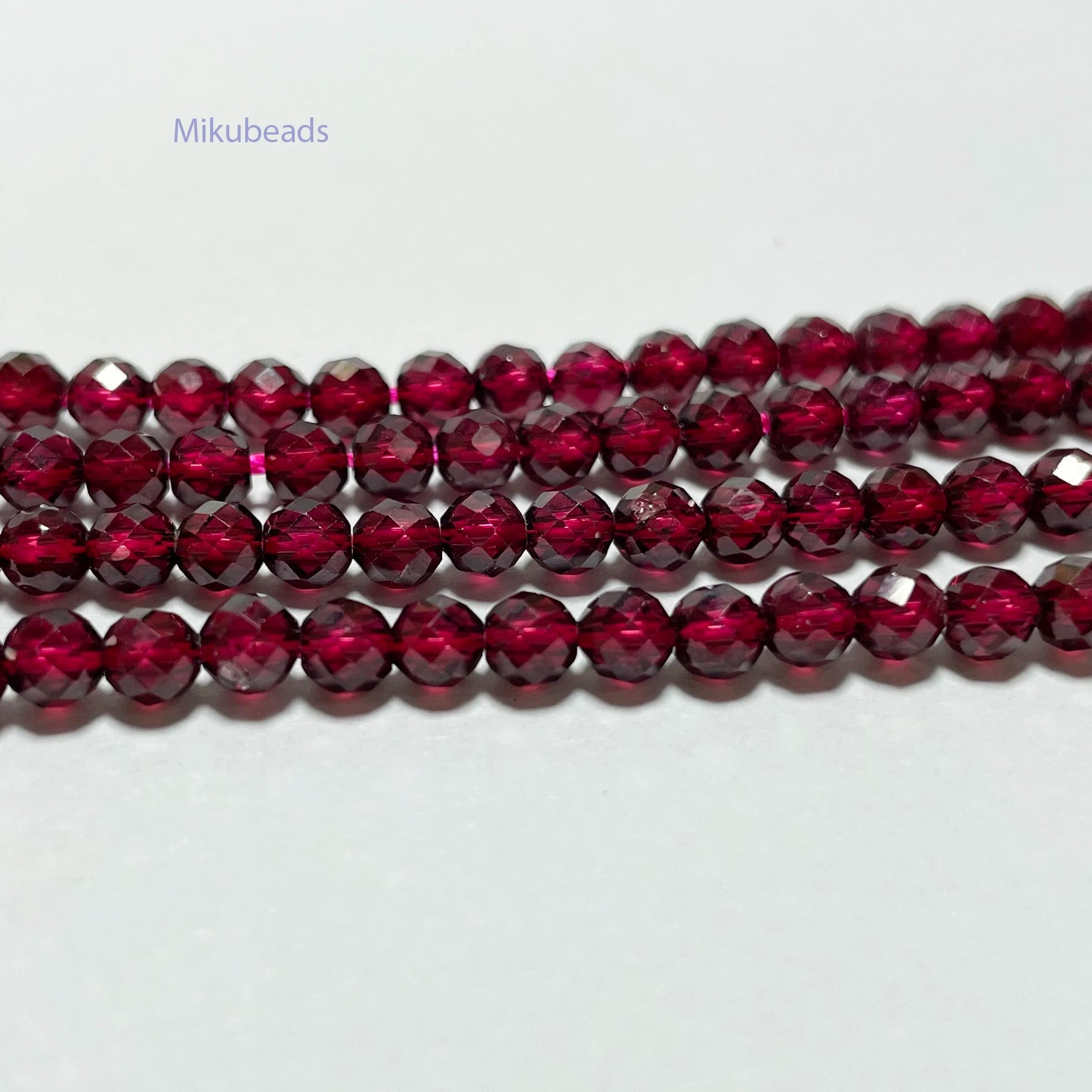 Natural AAA Brazil Red Garnet 4mm Faceted Round Beads Shinny Stone For Jewelry Making DIY Bracelet Necklace Strand Woman