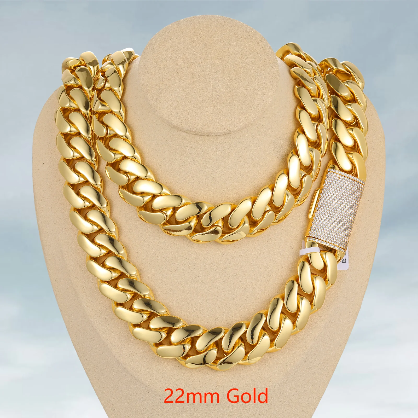 Cadenas Cubana Wholesale Hip Hop Jewelry Luxury 14K 18K 24K Gold Plated Choker Solid Miami Cuban Link Chain Necklace for Men