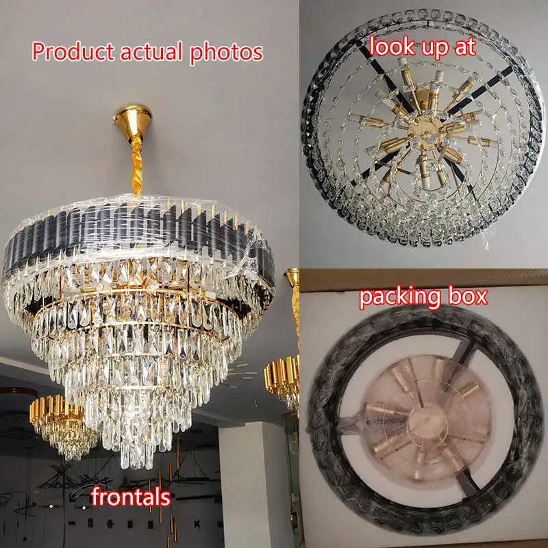 Hot Sale New Luxury Round Home Lighting Pendant Light Living Room Crystal Chandelier