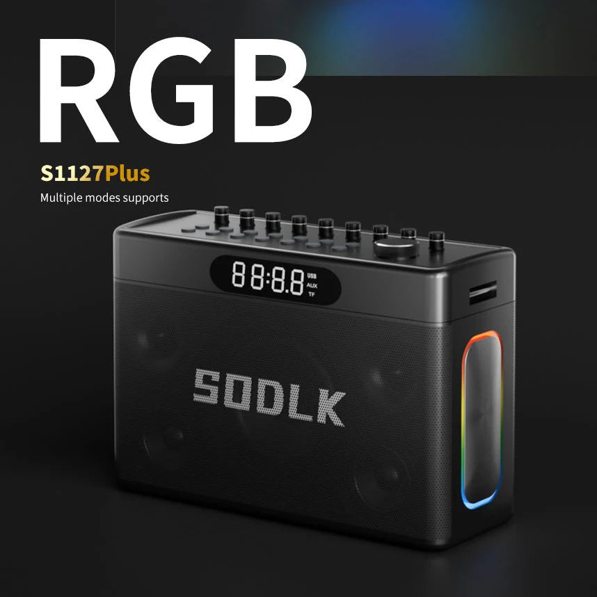 SODLK S1127 PLUS 300W Karaoke Machine Outdoor Portable Speaker With 2 Wireless Microphones Supports AUX MIC OTG Live for Party