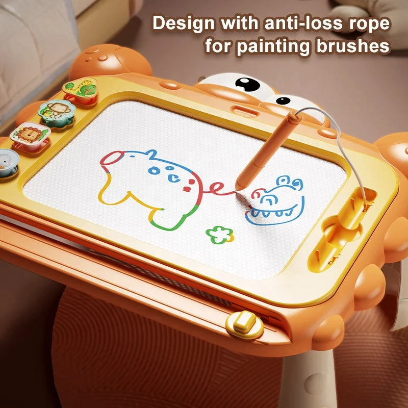 Kids Oversized Drawing Board Magnetism Writing Pad Geometry Seal for Toddlers 2-4 Years Old Graffiti Toy Baby Drawing Tray Table