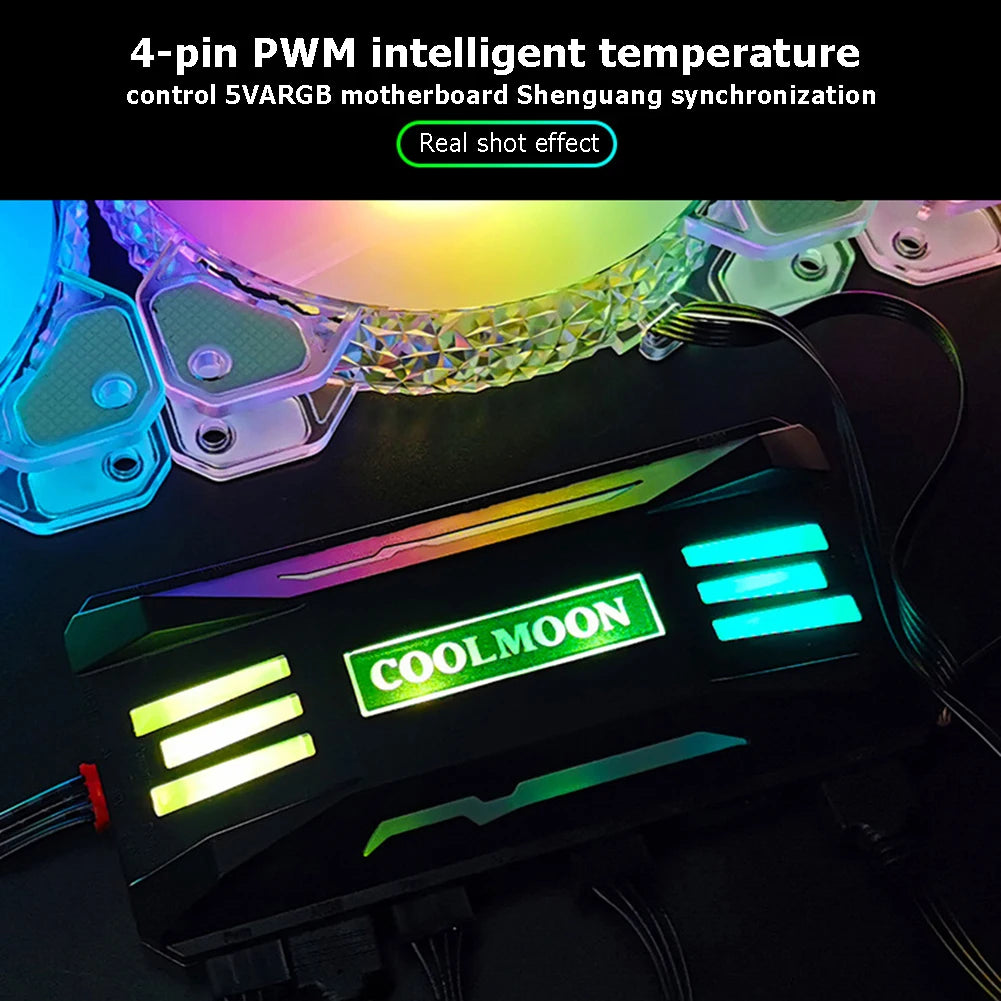COOLMOON RGB Controller 4Pin PWM 5V 3Pin ARGB Cooling Fan Smart Remote Control for Computer PC Case Chassis Radiator