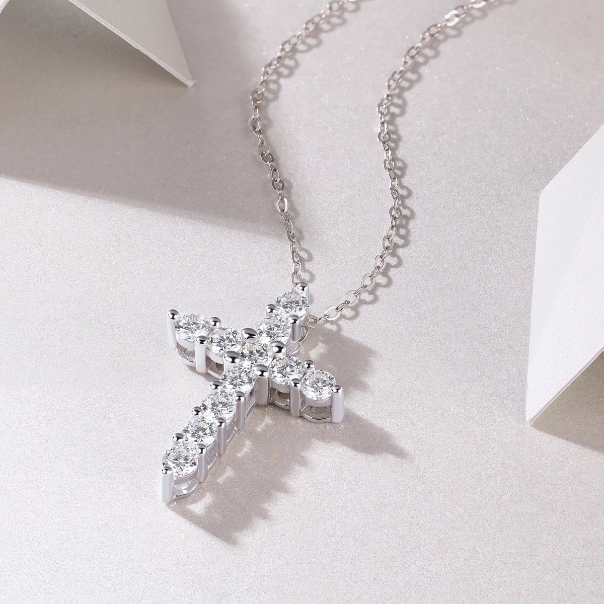 VVS1 Clarity 925 Silver Cross Moissanite Pendant  Fine Jewelry Lab Created GRA Certified D Moissanite Diamond Pendant