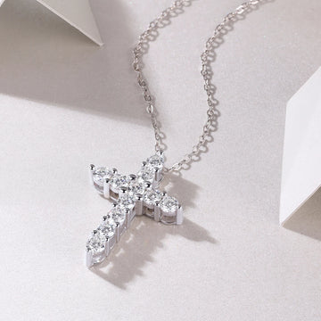 VVS1 Clarity 925 Silver Cross Moissanite Pendant  Fine Jewelry Lab Created GRA Certified D Moissanite Diamond Pendant