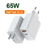GaN Quick Travel Wall Charger Usb c 65Watt PPS Fast Charge PD 65w Gan Charger for Type-C Laptop iphone ipad Macbook UAV