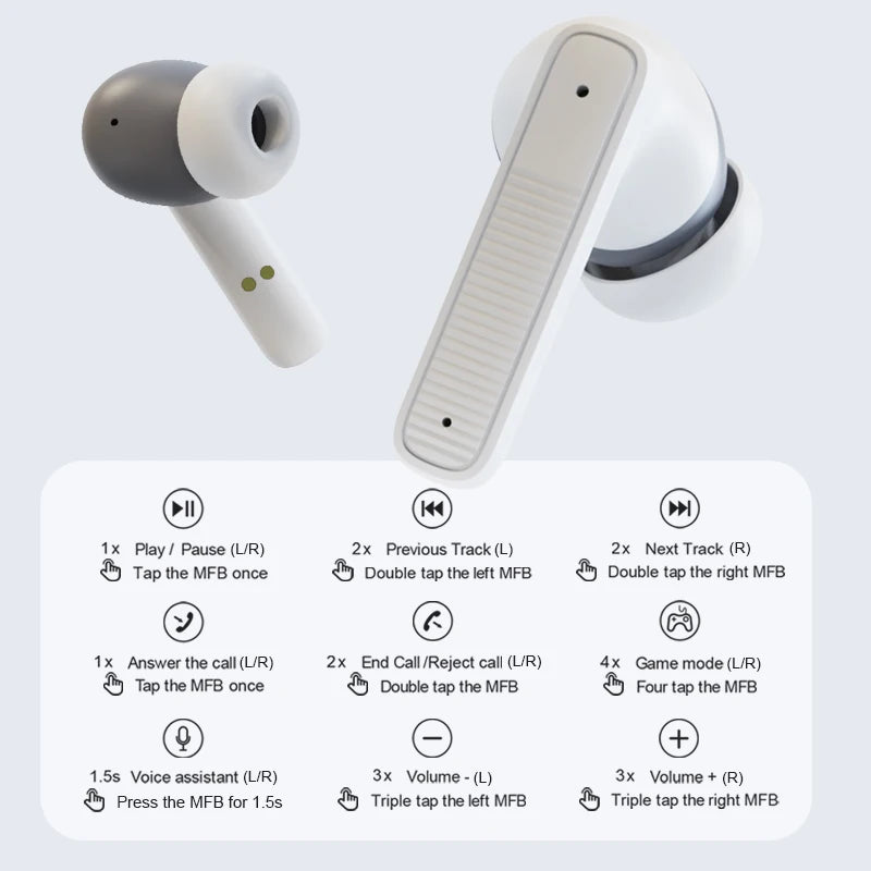 T17 Waterproof IPX5 Comfortable Wear ENC TWS Sports Earphones Gaming Headsets Noise Cancellation Bluetooth Earphones