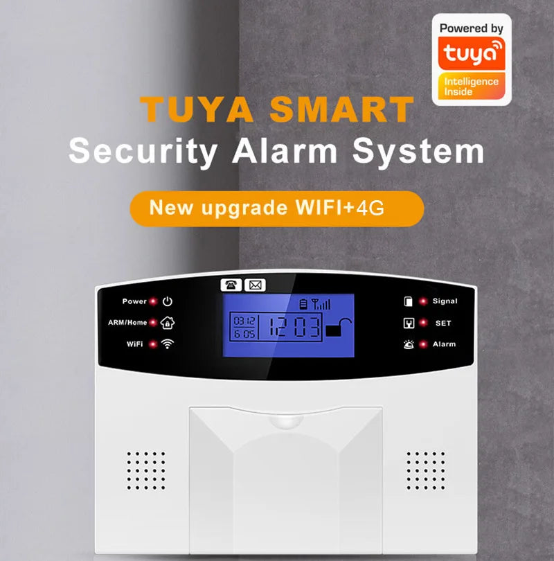WIFI+4G Tuya Smart Home Alarms IOS Android APP Control Wireless 99 Zone 7 Wired Zone Home Security Alarm System