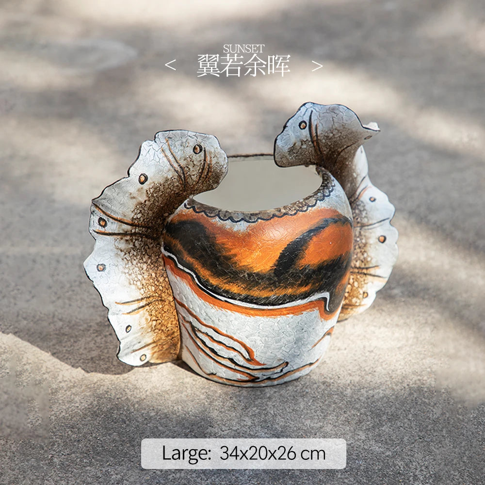 Merlin Living Hand Painting Flower Vase for Home Decor Butterfly Vase Ceramic Decoration Chaozhou Ceramic Factory Wholesale