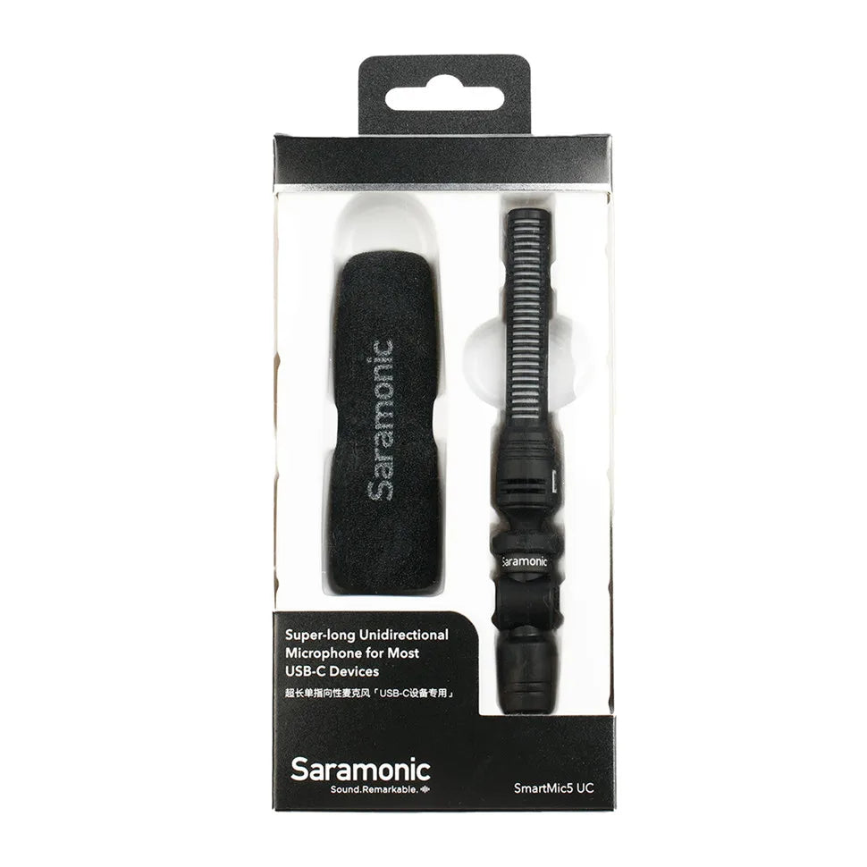 Saramonic SmartMic5 Mini Condenser Plug and Play Microphone for iPhone Android PC Computer DSLR Cameras Streaming YouTube Vlog