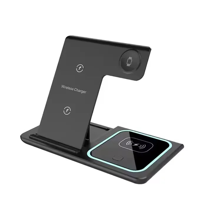 Hot Selling Universal 15W X455 3 in 1 Magnetic Wireless Charger Phone Stand Fast Wireless Station Magnetic Mobile Phone Holder