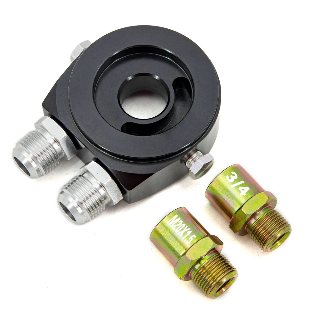 Universal  AN10 Oil Cooler Sandwich Adapter Plate With Thermostat and Adaptor Threads   3/4-16UNF M20X1.5