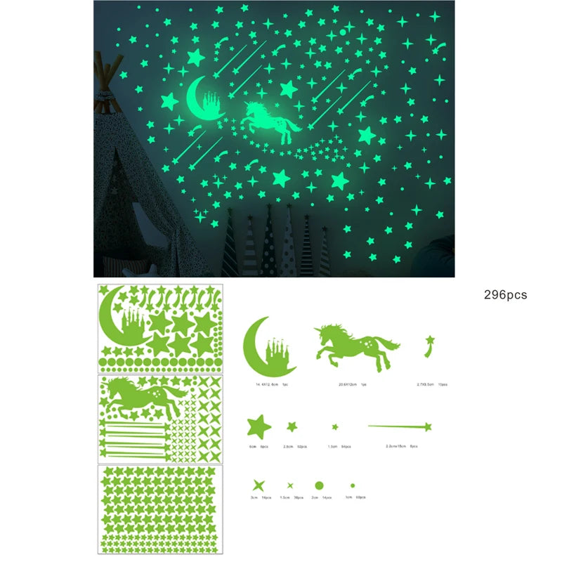 High Bright Glow in the Dark Luminous 30cm Large Round Moon DIY Living Room Self Adhesive Wall Decor Adhesive Decal Sticker