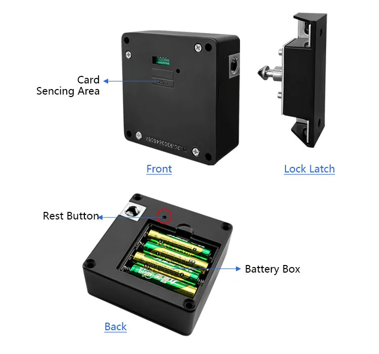 Tediton TTlock Hidden Invisible Electronic RFID Card Cabinet Drawer Lock for Home Office Private Locker Drawer
