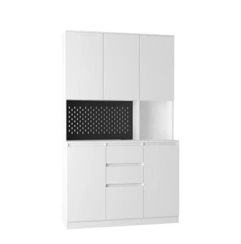 Modern 74-Inch Freestanding Buffet Cabinet Drawer Wood Sideboard Microwave Rack Kitchen Storage Charging Station Home Furniture