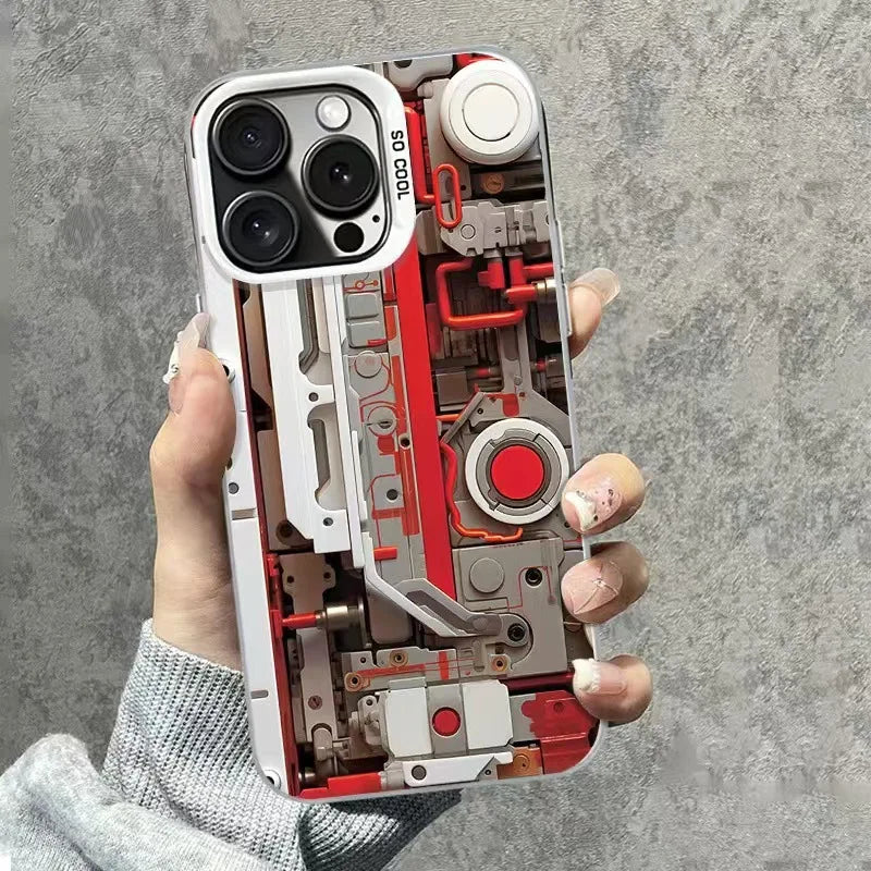 Advanced Mechanical Device for iPhone 16 15 14 13 12 11 Pro Max 7 8 Plus Case Fashion Technology Cool PC Mobile Phone Case