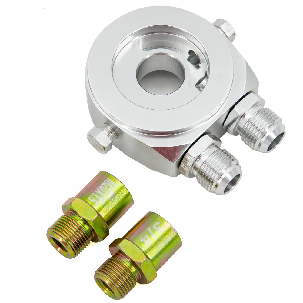 Universal  AN10 Oil Cooler Sandwich Adapter Plate With Thermostat and Adaptor Threads   3/4-16UNF M20X1.5