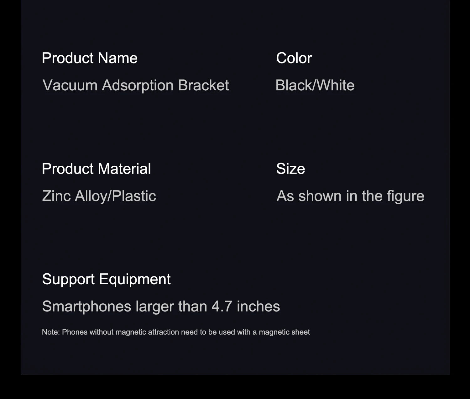 Strong Magnet Mobile Phone Holder with Suction Cup Car Navigation Bracket Efficient Vacuum Adsorption Phone Holder