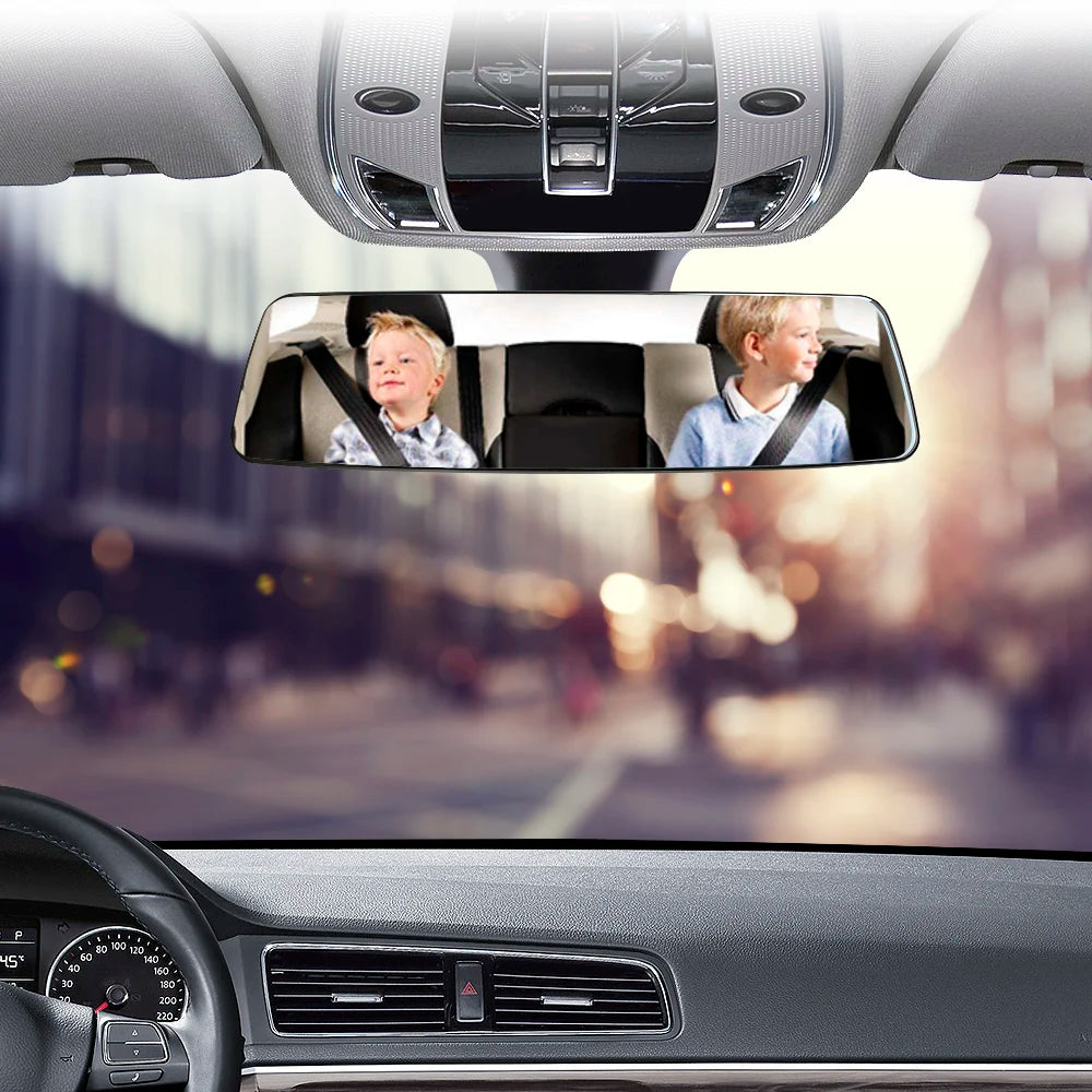 2.5D Full Screen HD Glass Anti-glare Wide-angle Blue Frameless Mirror Car Interior Rear View Mirror 3000R Micro Curvature Lens