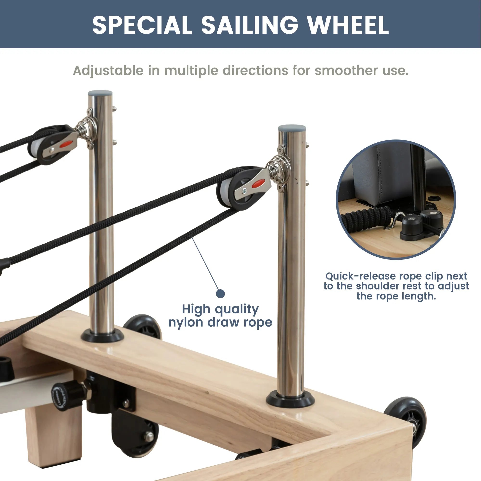 Wholesales Premium Foldable Wood Pilates Reformer Space Saving Folding Reformer Pilates
