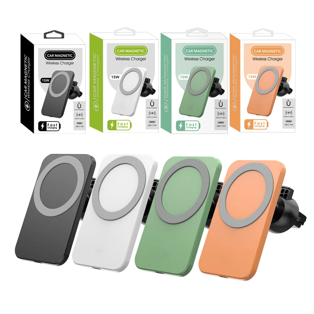 2025 New Arrivals Magnetic Car Charger Wireless Phone Holder Magnet 15W Fast Car Wireless Charger Adapter