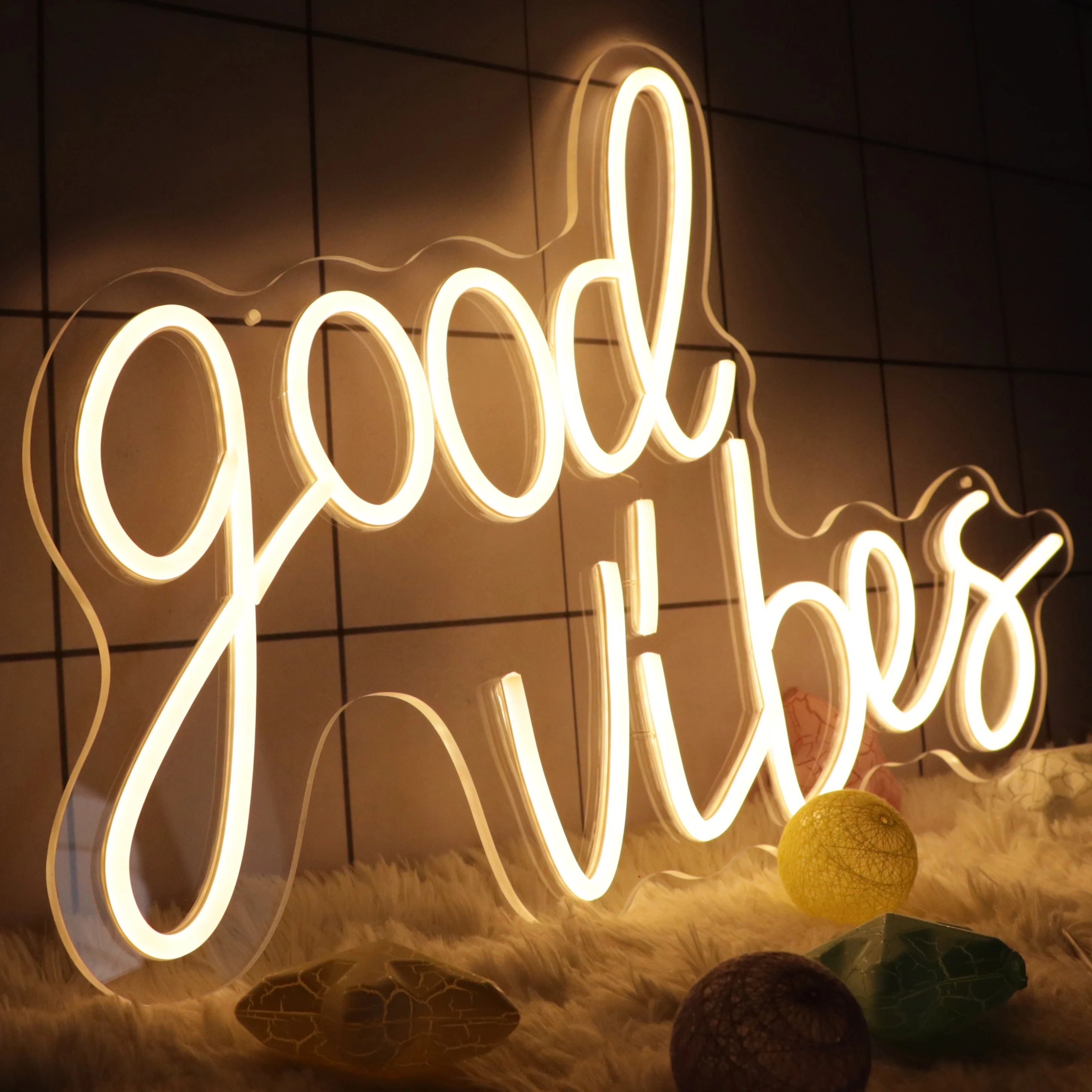 Free Shipping From US Warehouse Goods Vibes Neon Sign Neon Sign Custom Wall Décor bar Neon Wall Light USB LED
