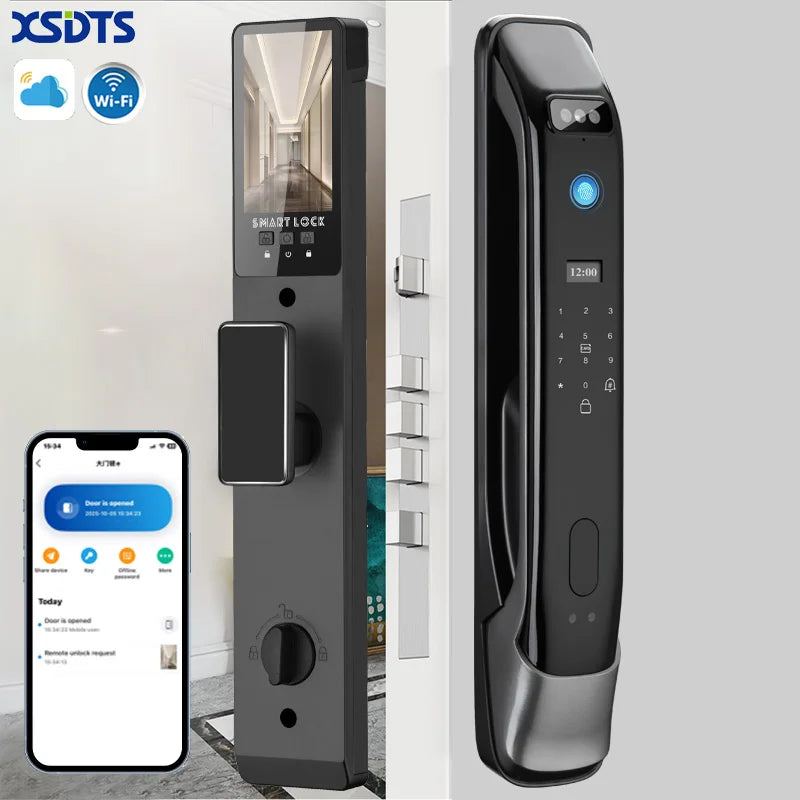 XSDTS DF03XF  Smart  Lock with 3D Face Recognition Tuya/Wishome WiFi Remote Control Secure Keyless Entry Digital Lock Supplier