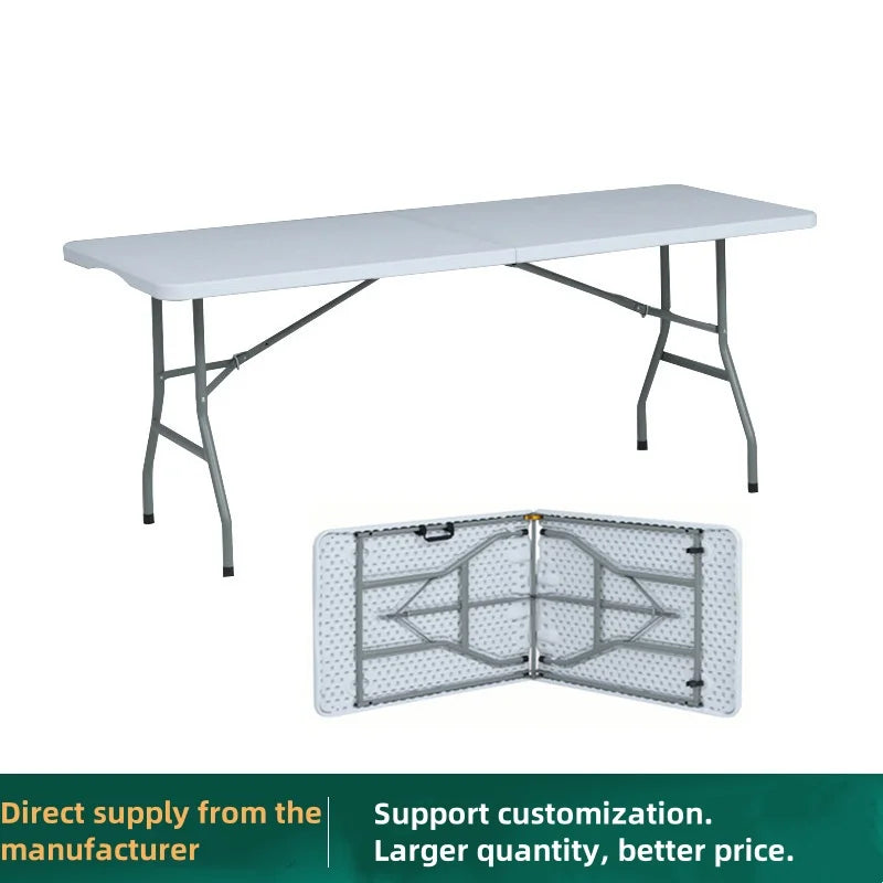 Foldable Outdoor Table - HDPE Blow-molded Long Strip Conference Table, Booth-specific Study Table, Portable Plastic Table