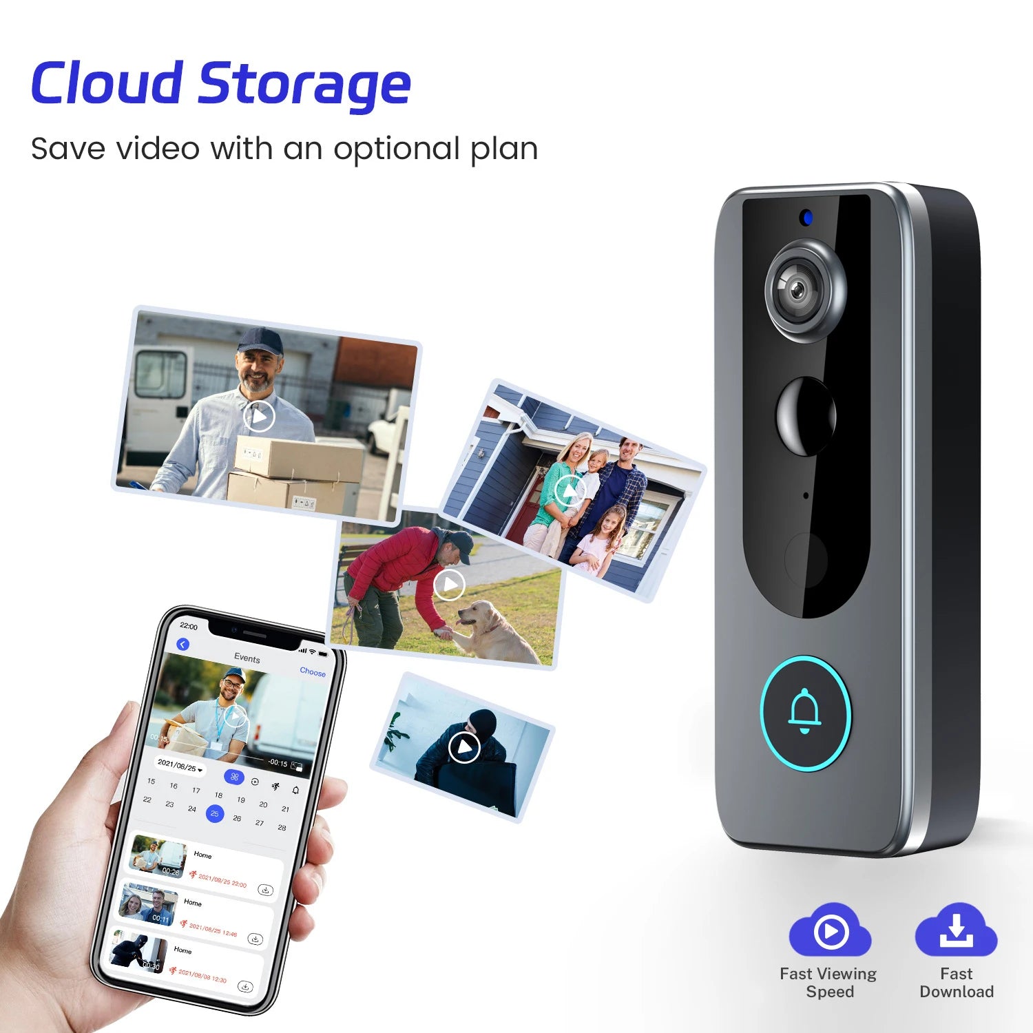 Smart Security Camera Doorbell with Wireless Connectivity for Home Protection