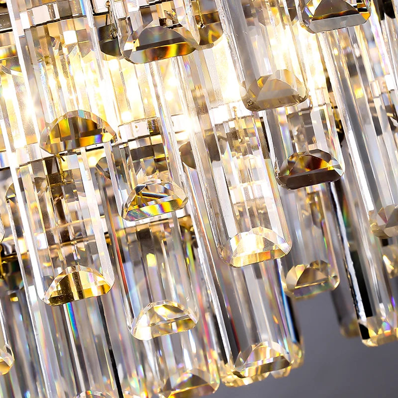 Living Room Large Round Luxury Pendant Light Gold Nordic Modern K9 Crystal Chandelier for Home Decor