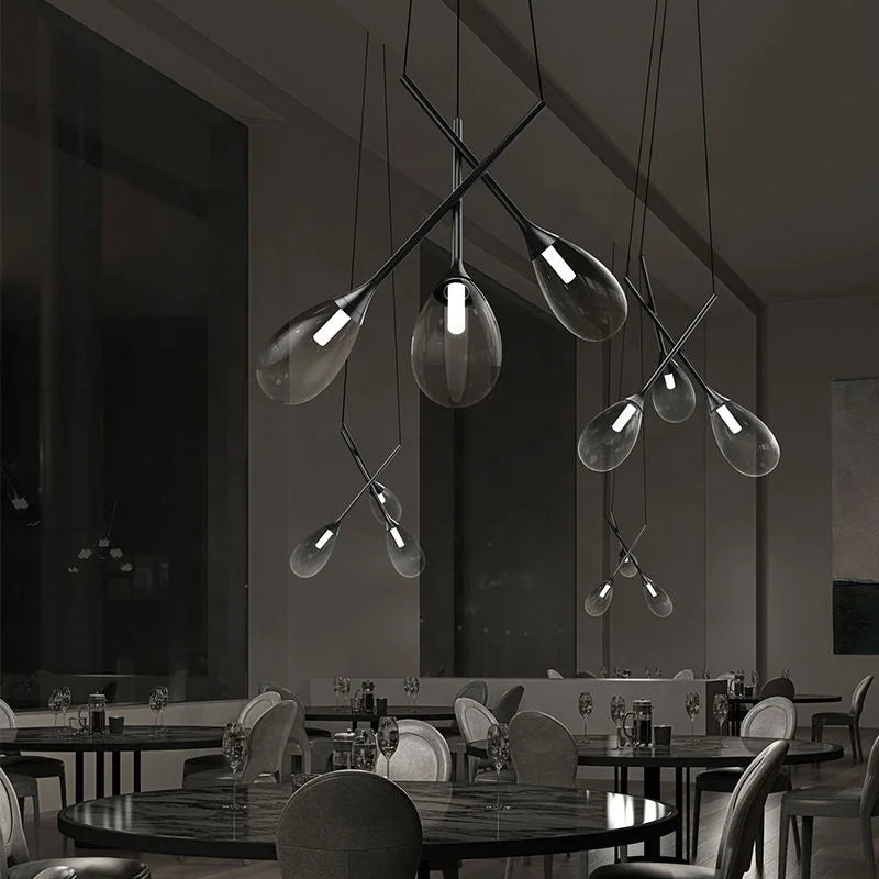 Modern Simple Style bar Clothing Shop Restaurant Living Room Bedroom Bedside Glass Chandelier