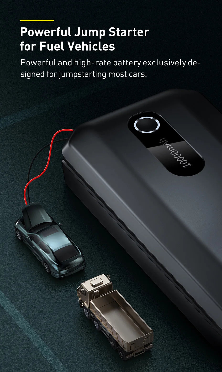 Baseus Car Jump Starter Power Bank 2000A / 1000A 12V Portable Battery Charger Auto 12V Emergency Booster Starting Device