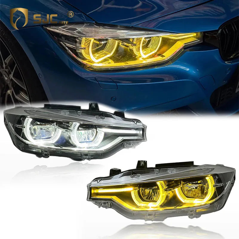 SJC New Design New Exclusive Product Ikon Headlight for F30 F35 2013-2018 LED Head Lamp Dual-color Daytime Running Lights