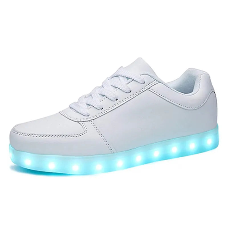 USB Charger Glowing LED Sneakers Breathable Lighted Height Increasing Boys Girls Brand Shoes for Women Luxury