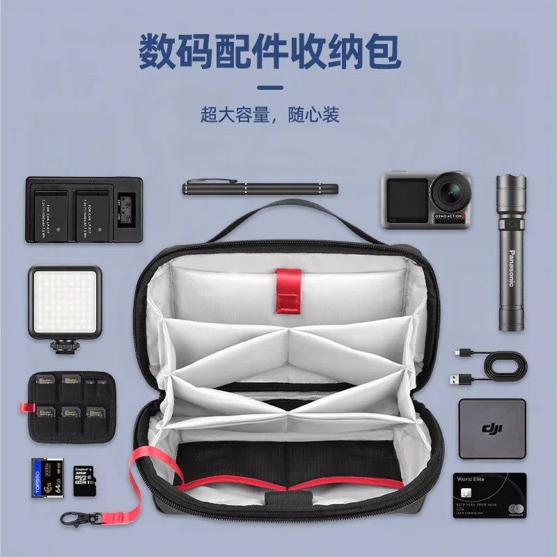 Water-Resistant Portable Tech Pouch Electronic Organizer Travel Case for Airplane Essentials Cable Organizer Bag for On-The-Go