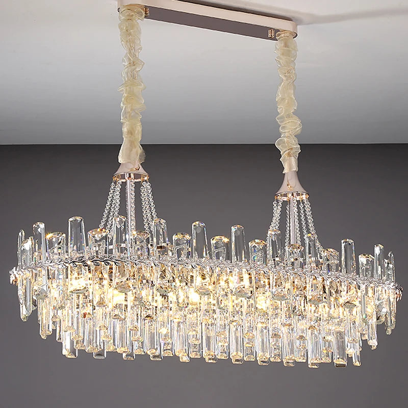 Living Room Large Round Luxury Pendant Light Gold Nordic Modern K9 Crystal Chandelier for Home Decor