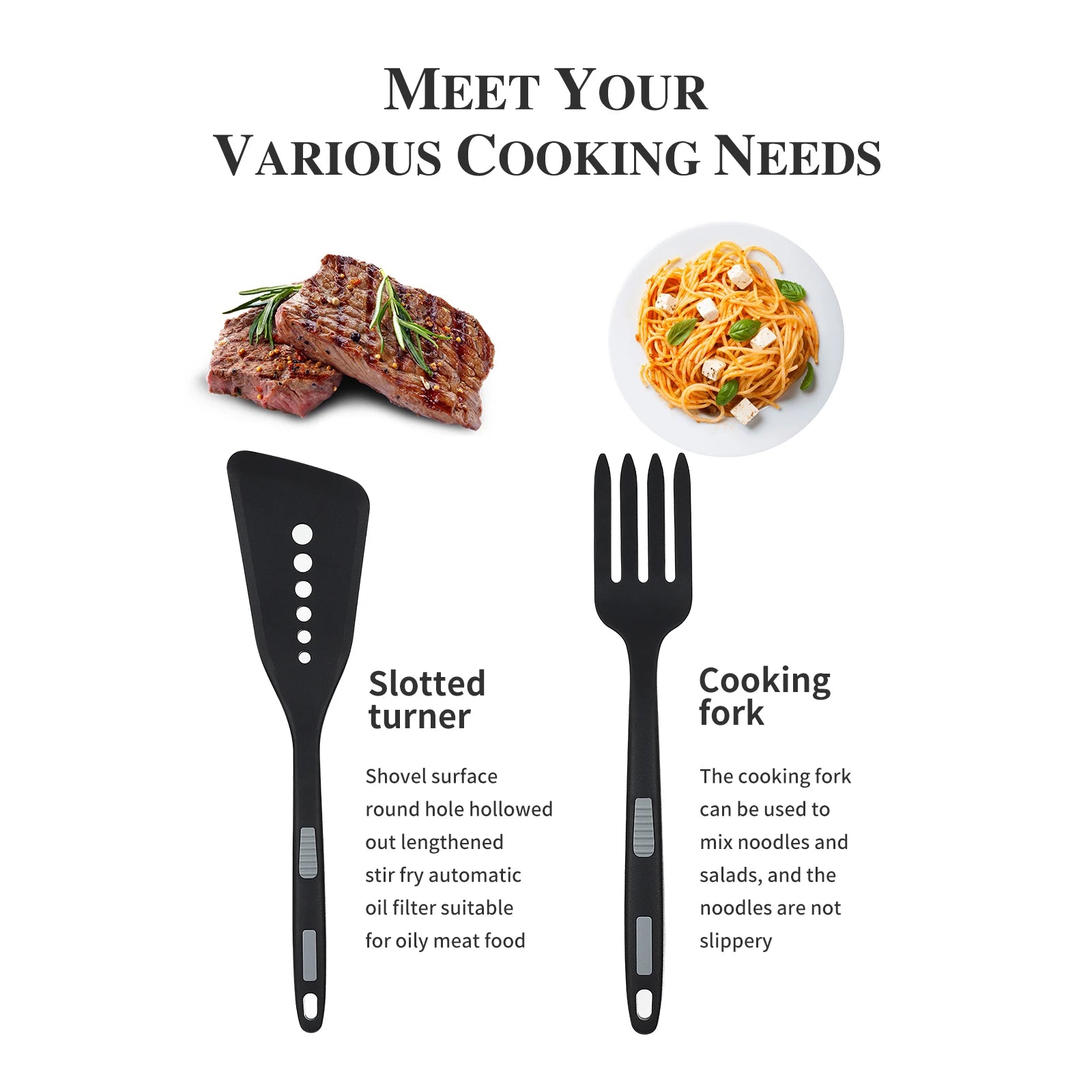 Premium Silicone 5pcs Kitchen Utensil Set Heat Resistant Cooking Gadgets Set Including Spatulas Pliers Spoons