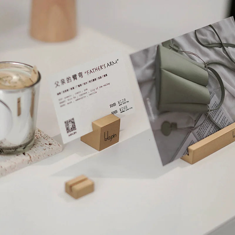Mordem  Personalized Brass  Table  Card Holder Price Tag Holder Business Card Desktop Table Card Holder Photo Clip Cube Stand